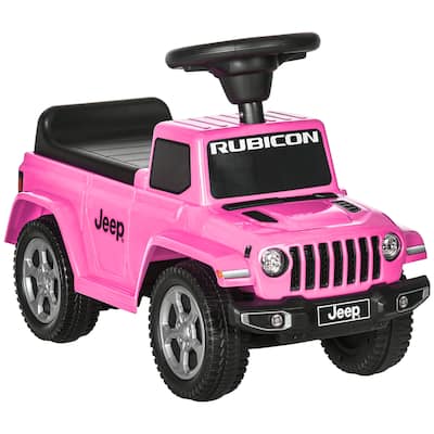 Kids Ride-On Push Car with Engine Sounds and Storage, Foot-to-Floor Sliding Car for Toddlers 1.5-3 Years Old - Pink