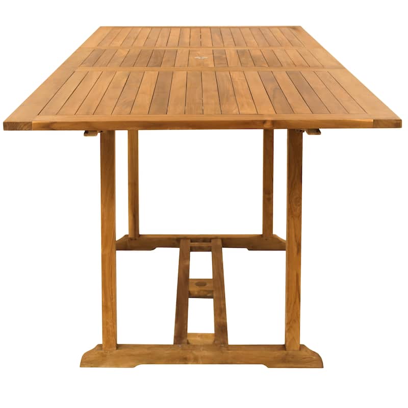 Chic Teak Elzas Rectangular Teak Wood Outdoor Extension Bar Table, 71 to 95 inch (Table Only)