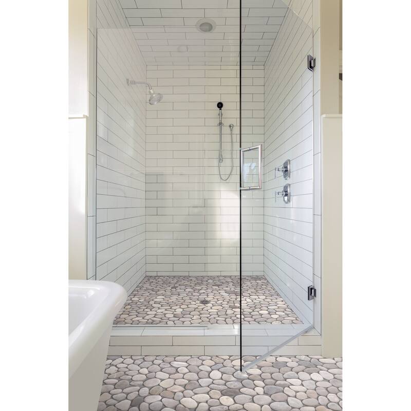 Classic Pebble 11 in. x 11 in. Mesh-Mounted Mosaic Wall and Floor Tile