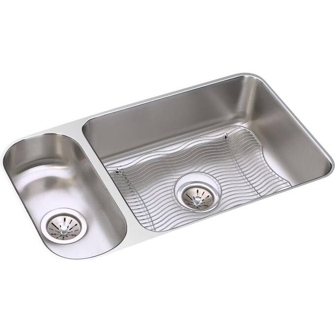 Elkay Lustertone 32-1/4" Undermount Double Basin Stainless Steel