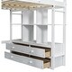 preview thumbnail 14 of 18, Full Size Loft Bed with Built-in Desk with Two Drawers,Shelves and Drawers,Multifunctional Loft Bed With Storage