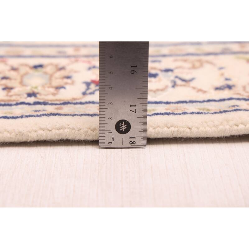 ECARPETGALLERY Hand-knotted Nain Cream Silk, Wool Rug - 2'9 x 14'3