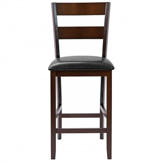 2-Pieces Upholstered Bar Stools Counter Height Chairs with PU Leather Cover - 18.5" x 16.5" x 39" (L x W x H)