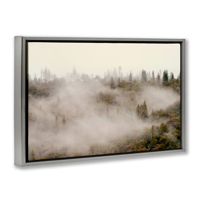 Stupell Morning Fog over Trees Framed Floater Canvas Wall Art Design By Gemma Bardot
