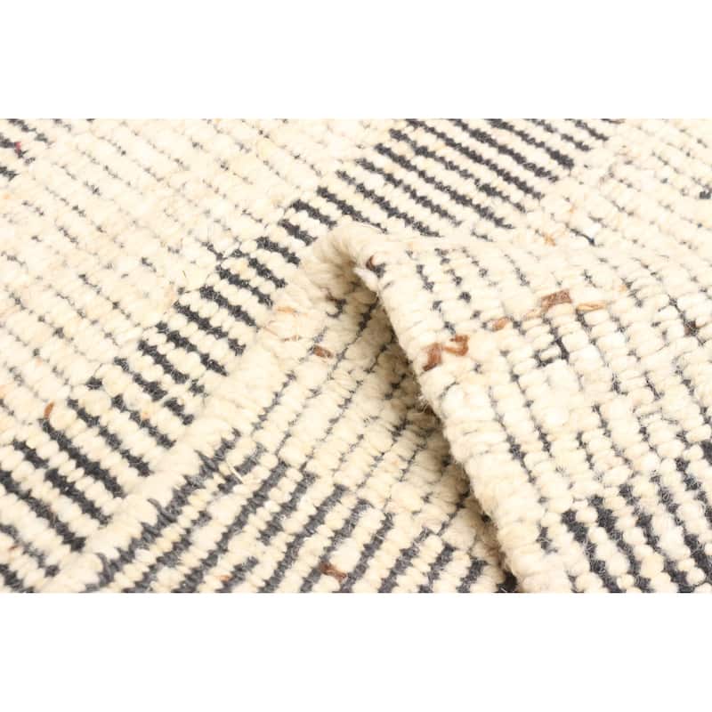 ECARPETGALLERY Braid weave Sienna Beige Wool Rug - 5'2 x 7'6