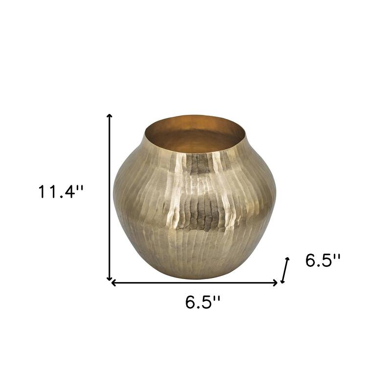11" Gold Aluminum Round Table Vase - 6.50