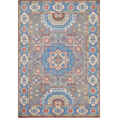 Kazak Accent Rug Handmade Traditional Foyer Wool Carpet - 2'9" x 4'0"