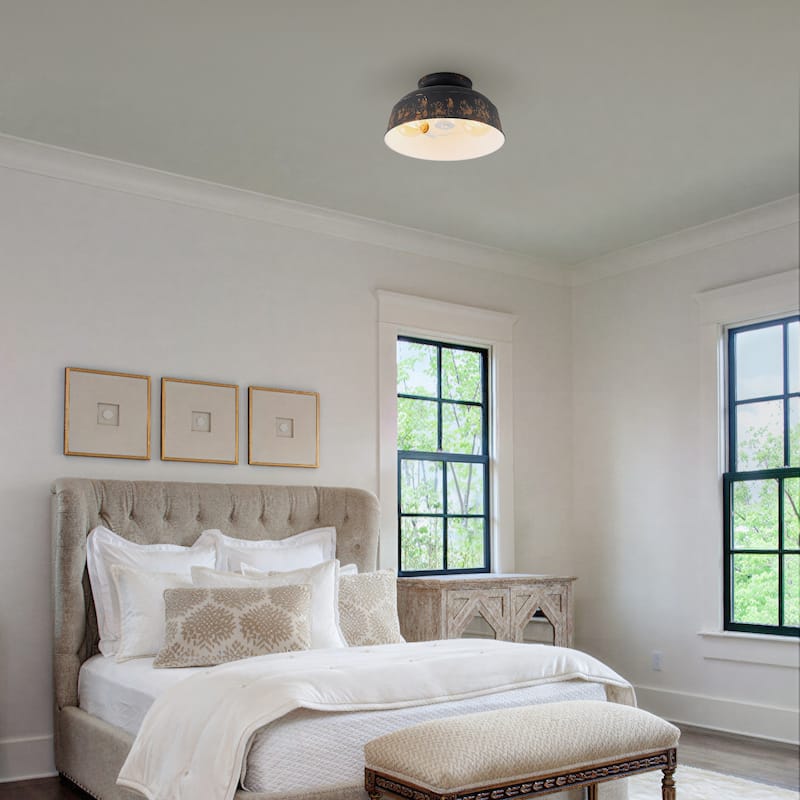 2-Light Farmhouse Semi Flush Mount Ceiling Light
