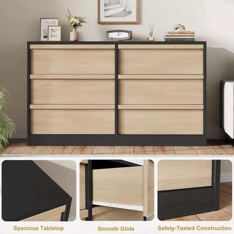 6/7/8 Drawer Dresser for Bedroom, Modern Wooden Chest of Drawers Dresser Organizer