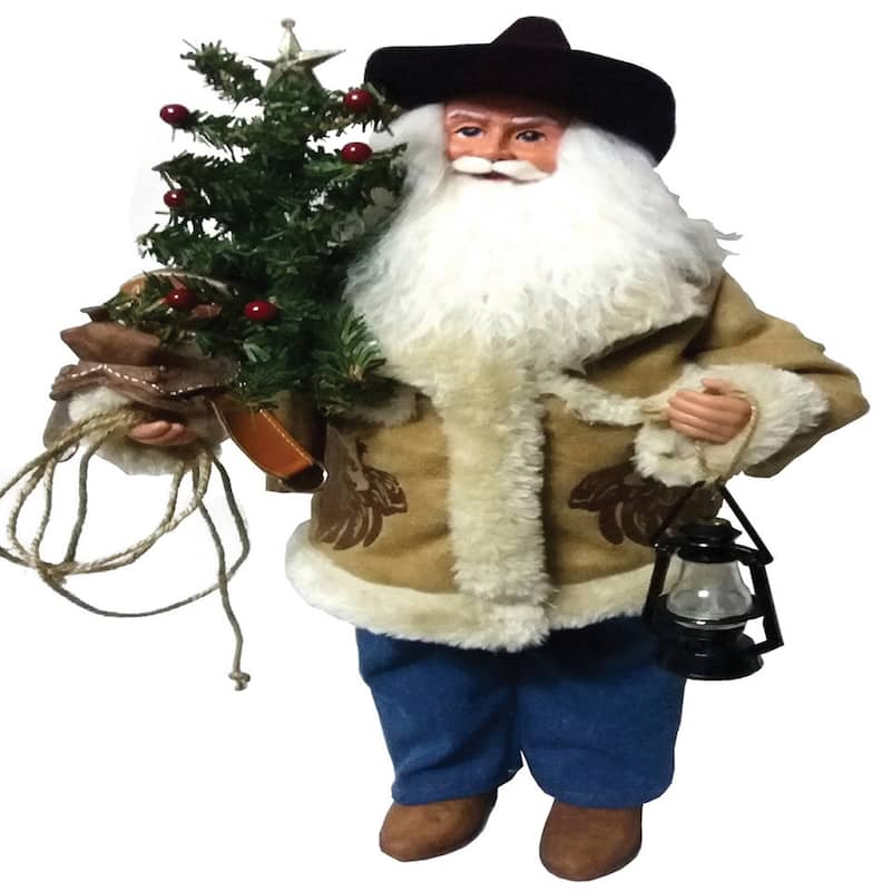 18 inch Cowboy Santa - brown