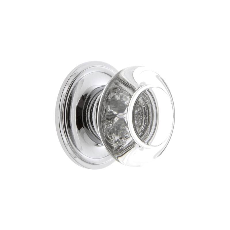 Grandeur BORD-CRYS-KNOB-GEO Bordeaux 1-3/8" Luxury Crystal Vintage - Bright Chrome
