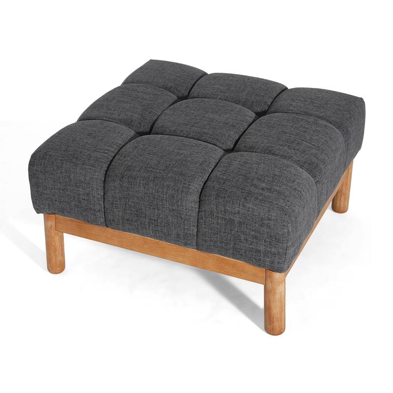 Christopher Knight Home - Biscuit Modern Upholstered Tufted Ottoman with Deep Cushion Design