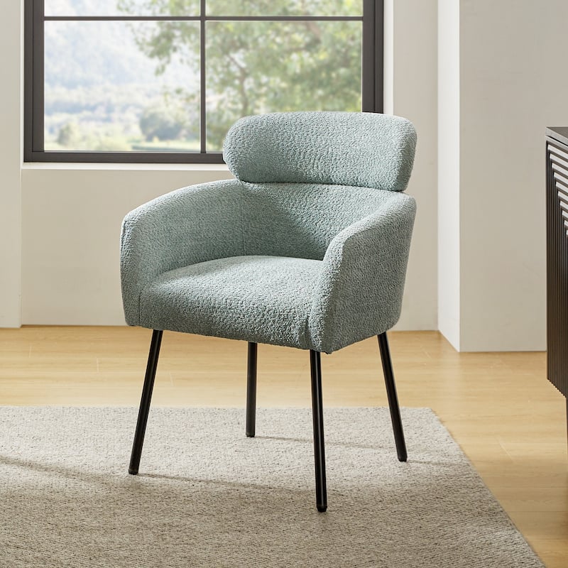 Amos Modern Boucle Dining Chair with Adjustment Feet by HULALA HOME - Sage