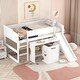 preview thumbnail 11 of 16, Multiple Functions Bed,Low Study Twin Loft Bed with Chair and Rolling Portable Desk