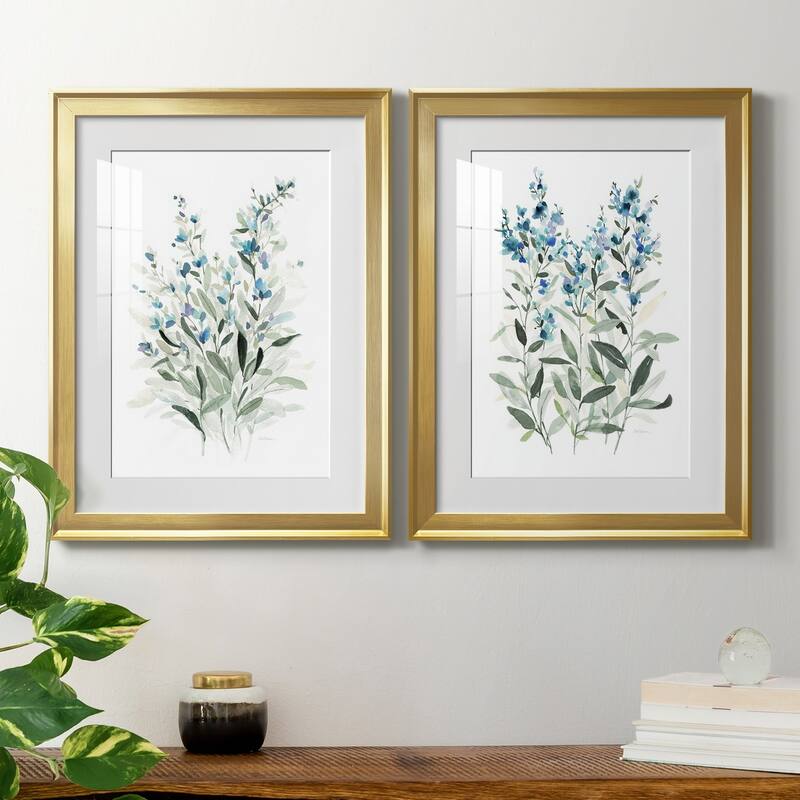 Delicate Blue Botanical I Premium Framed Print - Ready to Hang