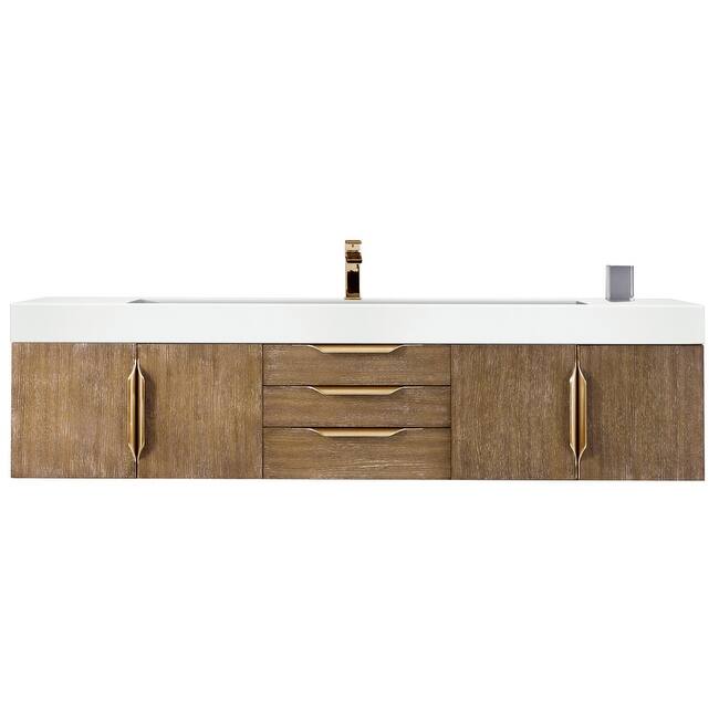 James Martin Vanities 983-V72S-W-G-GW Columbia 72" Wall Mounted Single - Latte Oak