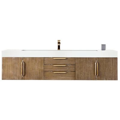 James Martin Vanities 983-V72S-W-G-GW Columbia 72" Wall Mounted Single