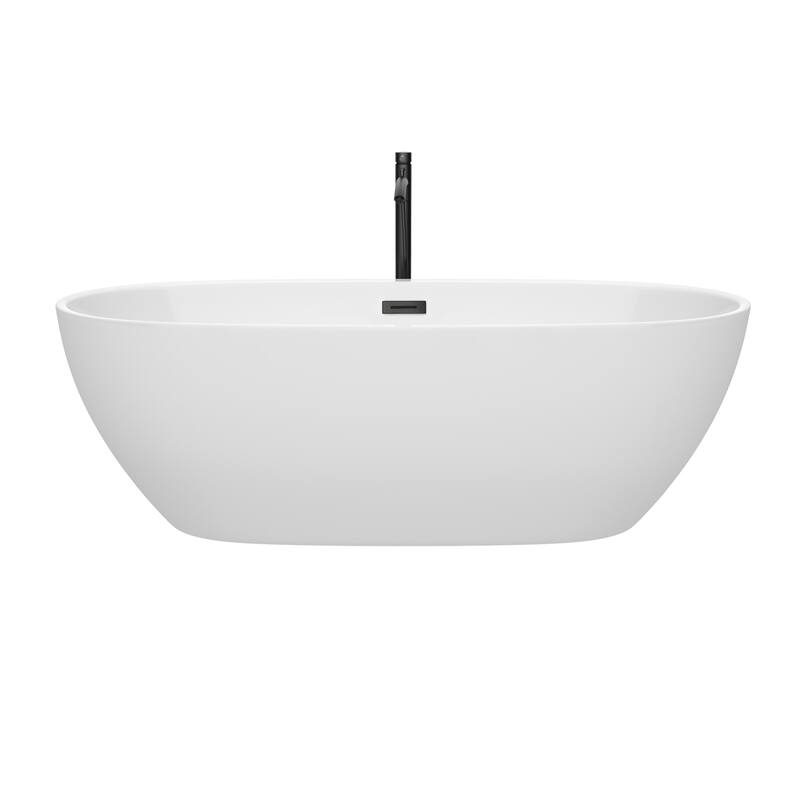Wyndham Collection Juno 71" Freestanding Soaking Tub with Tub Filler