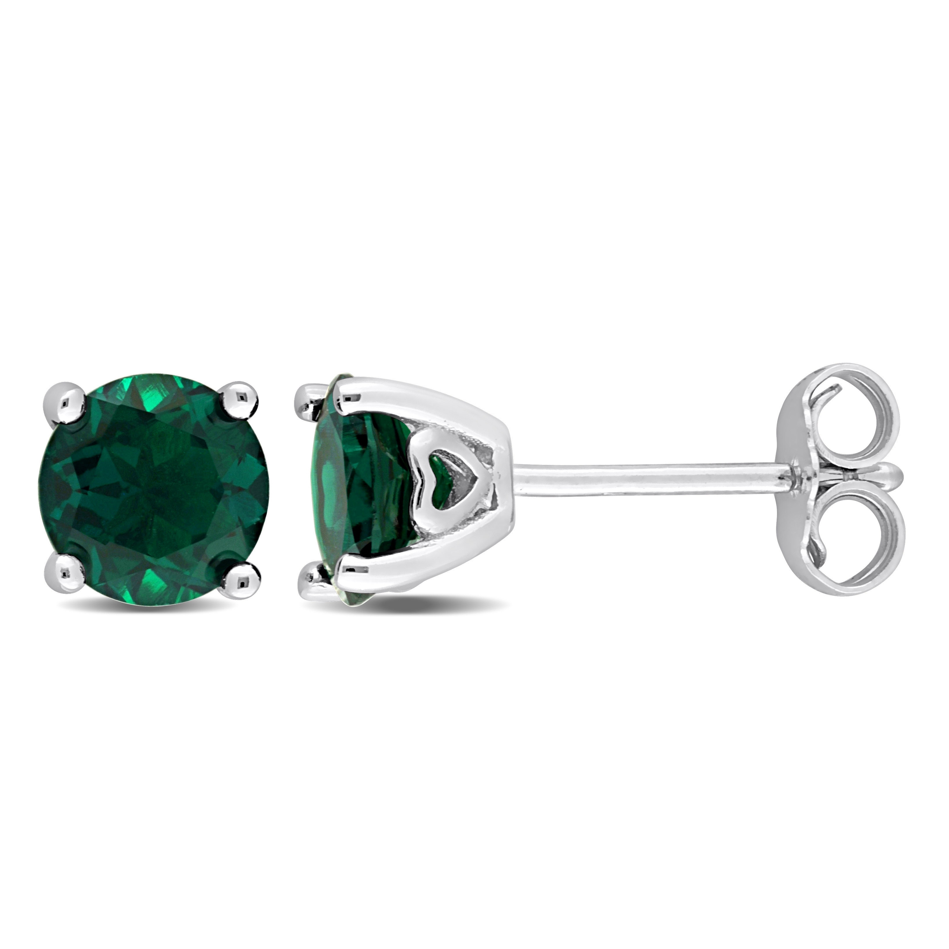 Miadora Birthstone Gemstone Stud Earrings Sterling Silver