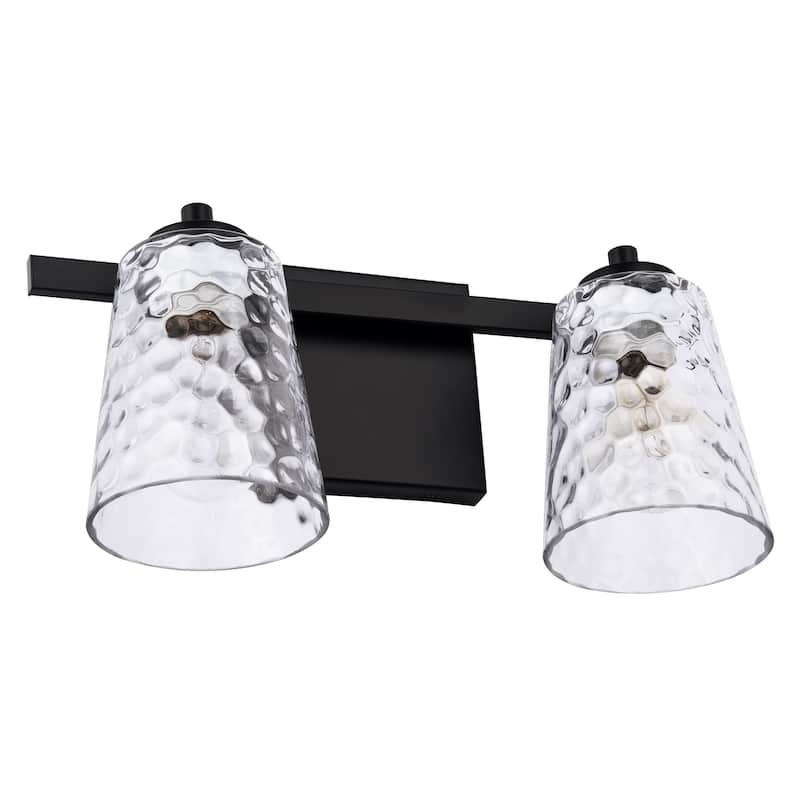 Modern Radiance 2-Light Black Vanity Light - 15"L x 5.9"W x 7.5"H