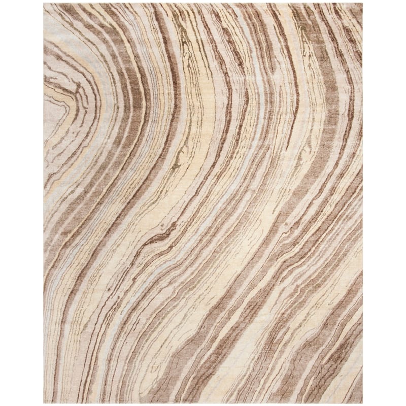 SAFAVIEH Couture Hand-knotted Tibetan Juline Modern Wool Rug - 9' x 12' - Taupe