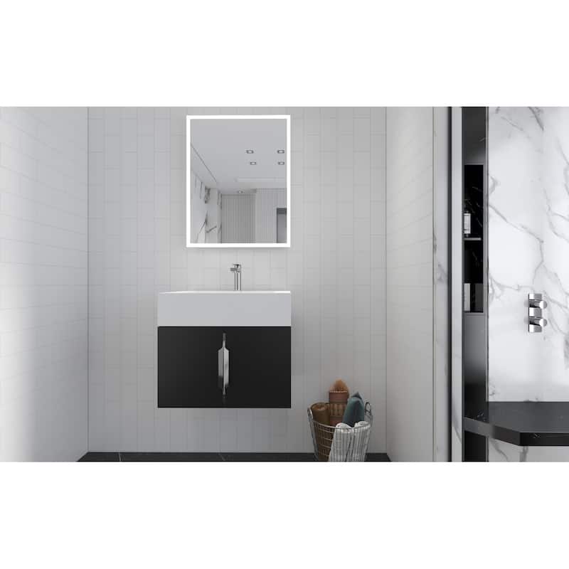 Nile 24-Inch Wall Mounted Bathroom Vanity Set w/ White Top