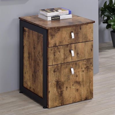Antique Nutmeg 3-drawer File Cabinet
