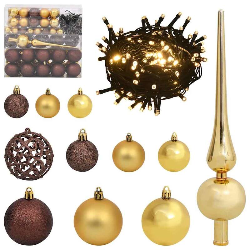 vidaXL Artificial Pre-lit Christmas Tree with 300 LEDs Black 94.5" PVC - 94.5