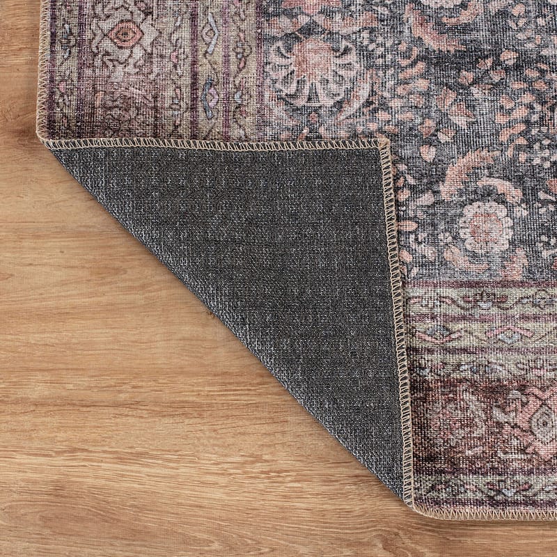 World Rug Gallery Vintage Inspired Machine Washable Non Slip Area Rug