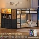 preview thumbnail 21 of 41, Twin Size Low Loft Bed 6 Fabric Storage Drawers LED Lights Twin Over Twin Bunk Bed