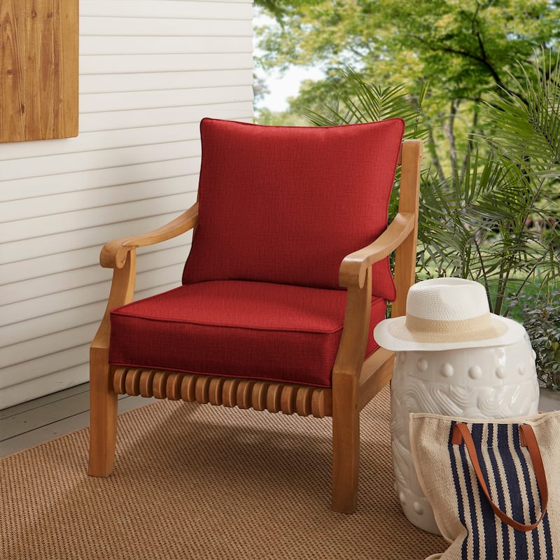 Sorra Home Indoor/Outdoor Corded Pillow and Cushion Chair Set - 29 x 27 x 5 Pillow Cushion Set Corded - Cherry