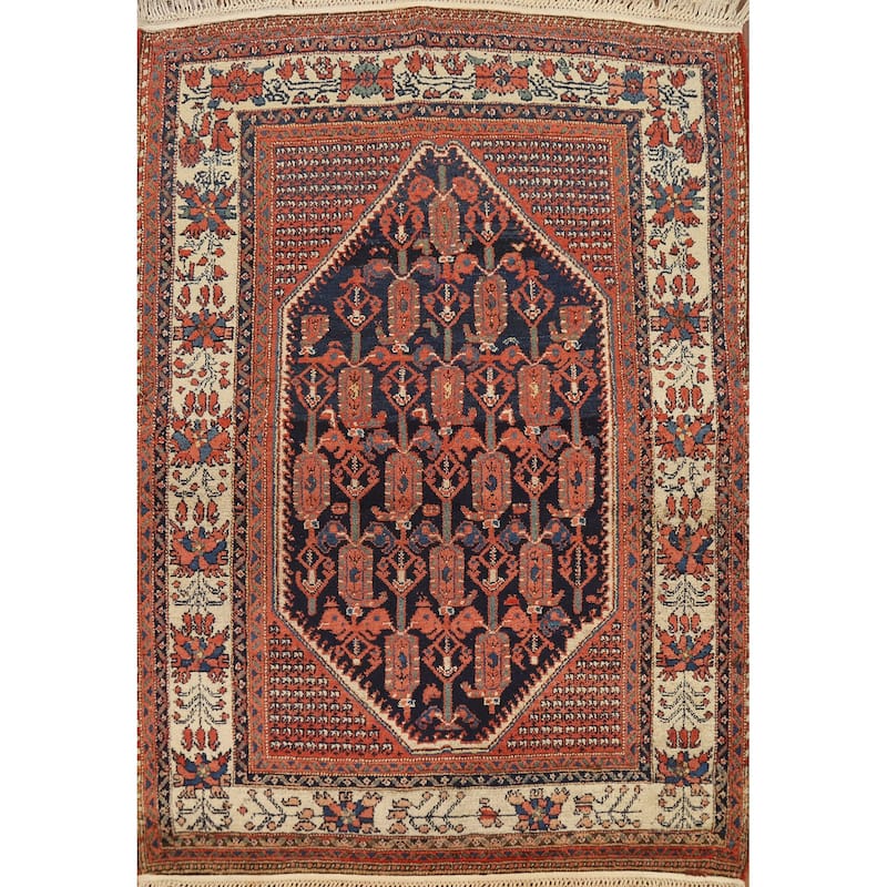 Vegetable Dye Malayer Persian Rug Hand-Knotted Wool Carpet - 4'8"x 6'4"