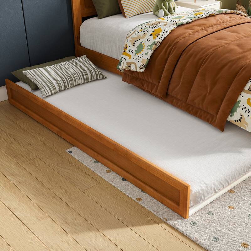Felicity Platform Bed with Panel Footboard and Twin Trundle