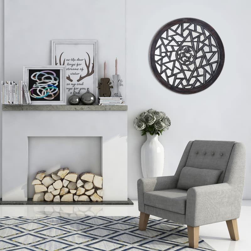 Utopia Alley Round Mirror- Mirror for Wall- Wall Mounted Mirror, Living Room, Bedroom & Bathroom Mirror for Wall, Bronze, 23.6"