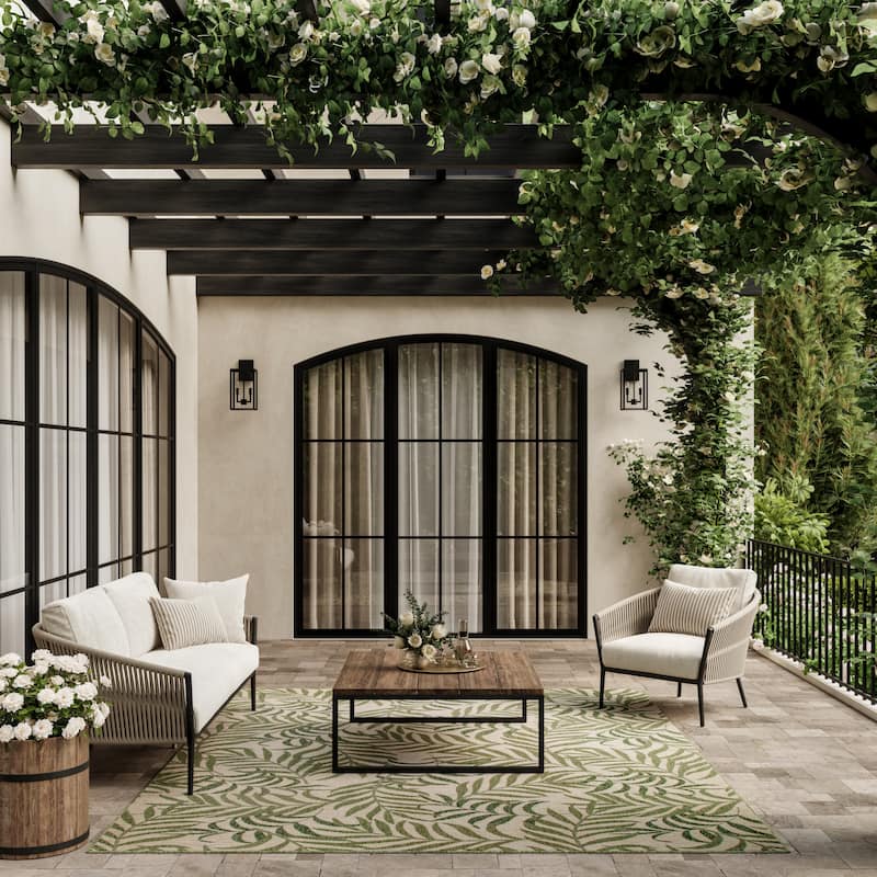 Nourison Garden Oasis Indoor/Outdoor Nature Area Rug - 9'x12' - Ivory