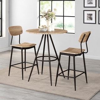 Furniture Of America Furniture Of America Cairo Industrial 3 Piece Round Dining Table Set Natural From Overstock Com Daily Mail
