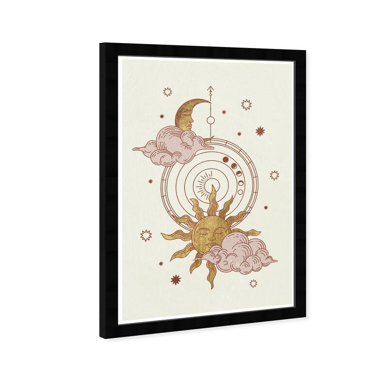 Wynwood Studio Prints Astronomy and Space El Sol & La Luna Gold and Metallic Gold Modern & Contemporary Wall Art Canvas Print