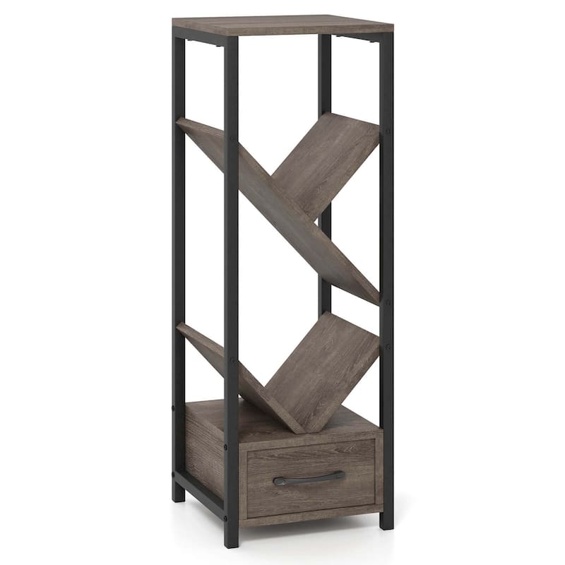 Costway 1/2 PCS 4 Tier Floor Standing Storage Organizer with Drawer