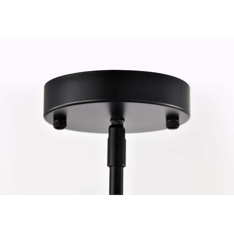 Lumi 3-light Matte Black Finish Chandelier with White Drum Fabric Shade - Matte-Black