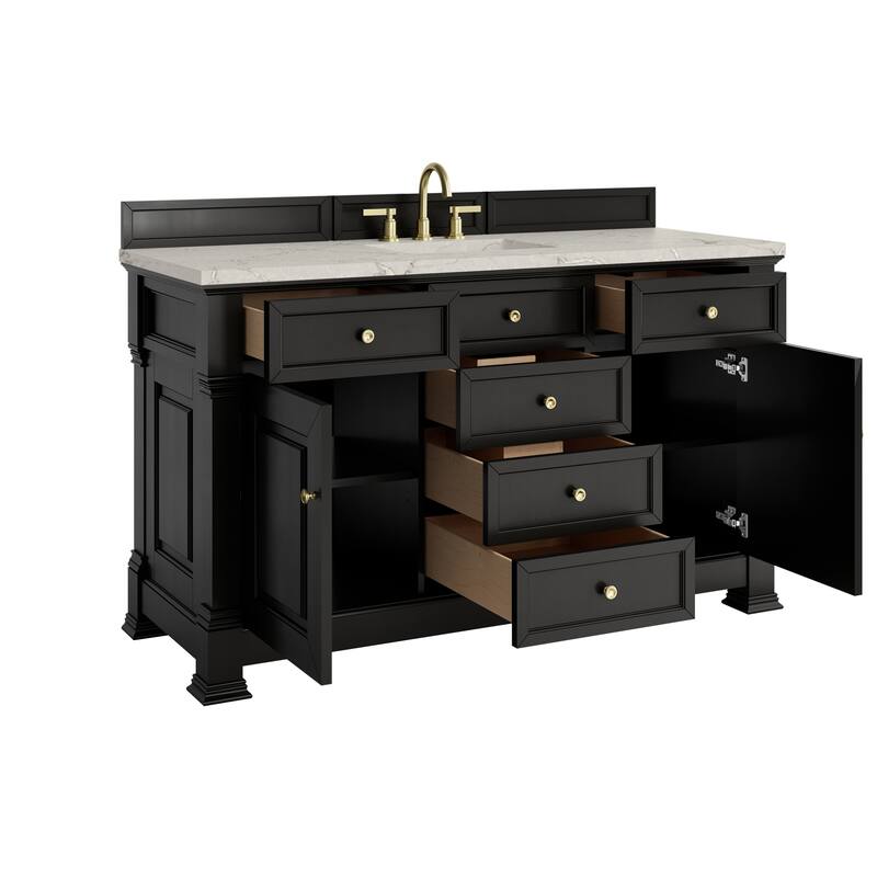 Brookfield 60" Single Vanity, Black Onyx w/FreePower Wireless Charger