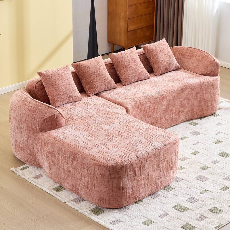 chenille L-shaped compressed sofa