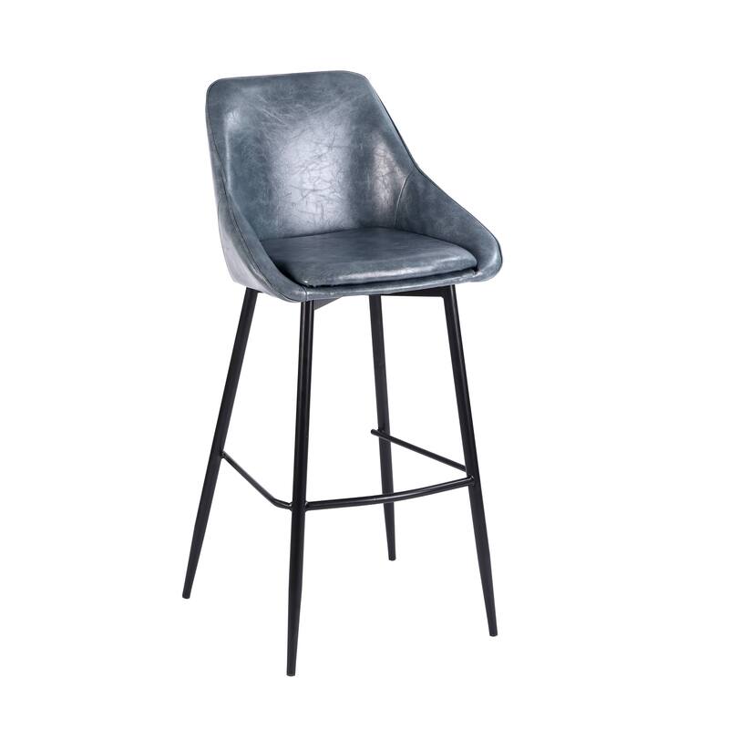 Porthos Home Umi Bar Stools Set of 2, PU Leather Upholstery, Iron Legs