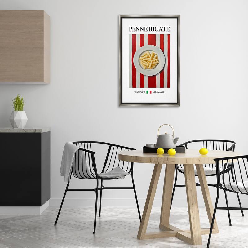 Stupell Traditional Penne Rigate Pasta Framed Floater Canvas Wall Art Design By Andreas Magnusson