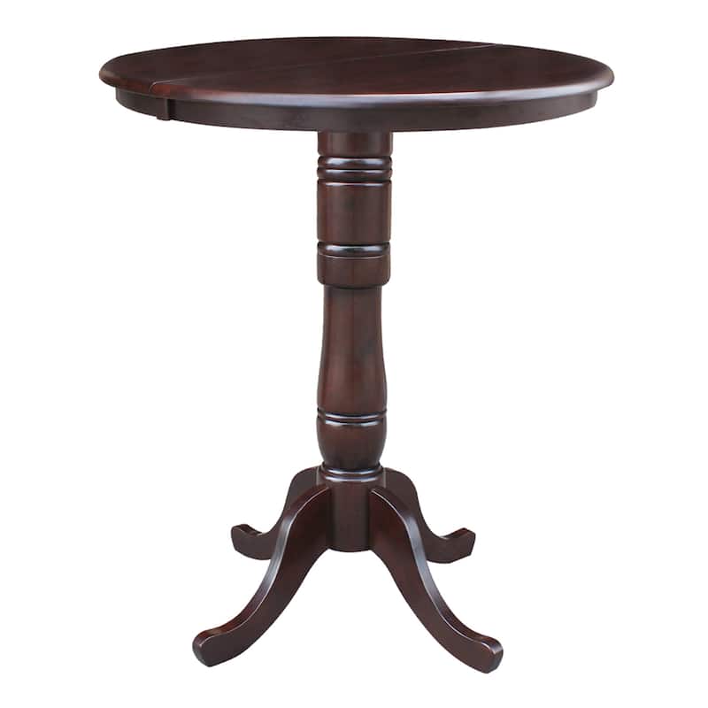 Copper Grove 36-inch Round Pedestal Table with 12-inch Leaf - 41.3"H - Rich Mocha