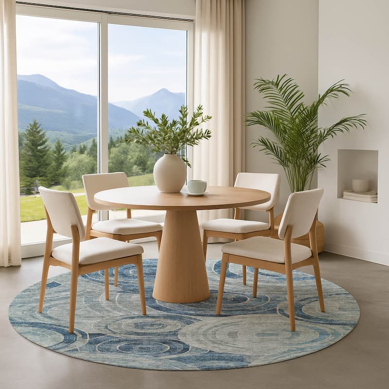 Premium Washable Super Soft Contemporary Mosaic Mayfield Rug - Blue - 8' x 8'