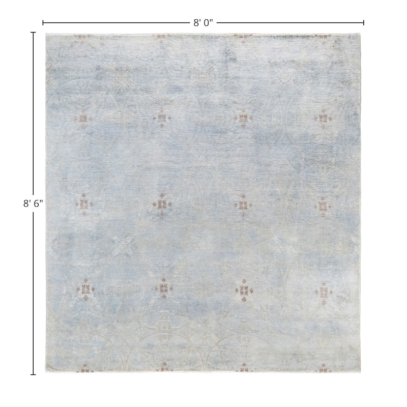 Overdyed One-of-a-Kind Hand-Knotted Area Rug - Gray - 8' 0" x 8' 6"