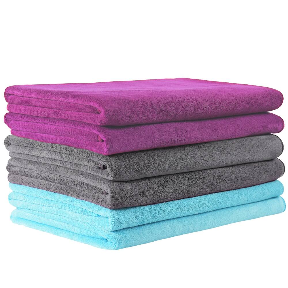 6 Piece 3 Color Extra Absorbent Towel Set Multipurpose - 27"x55"