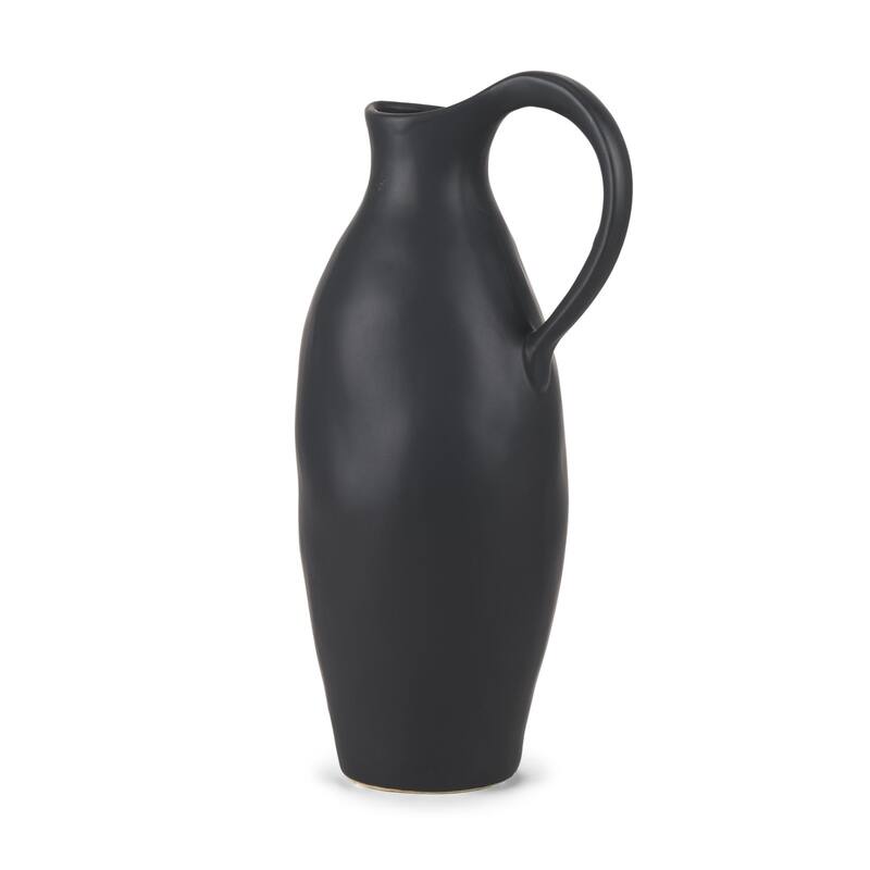 Valora Black Vase - 7.1L x 5.3W x 14.8H