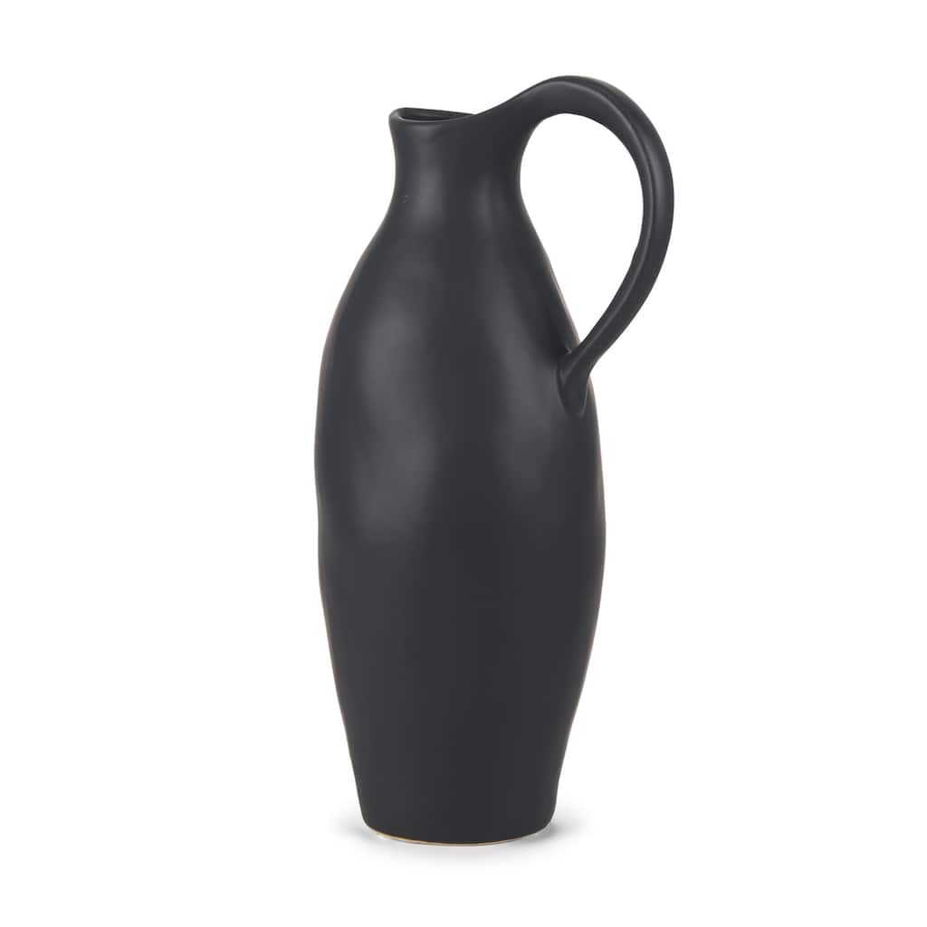 Valora Black Vase - 7.1L x 5.3W x 14.8H