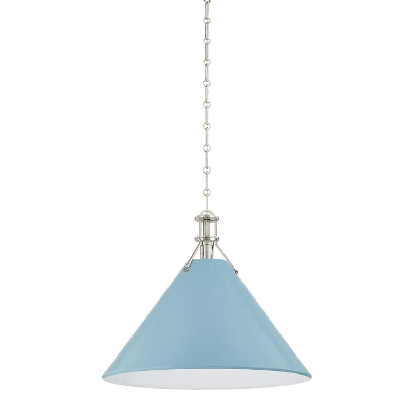 Hudson Valley Lighting MDS352L Painted No. 2 21" Wide Pendant - Polished Nickel / Blue Bird